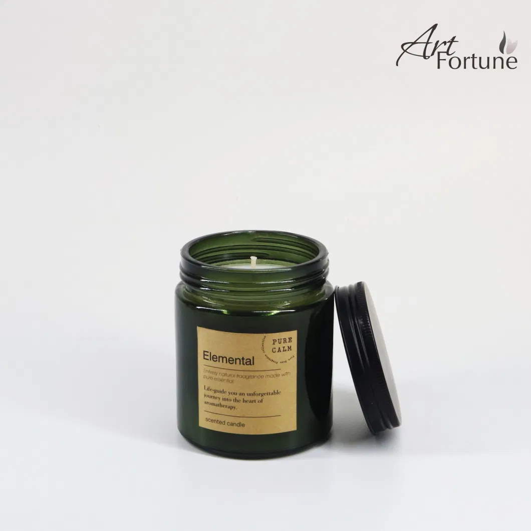 5 Oz Elemental Glass Scented Glass Candle with Metal Cap