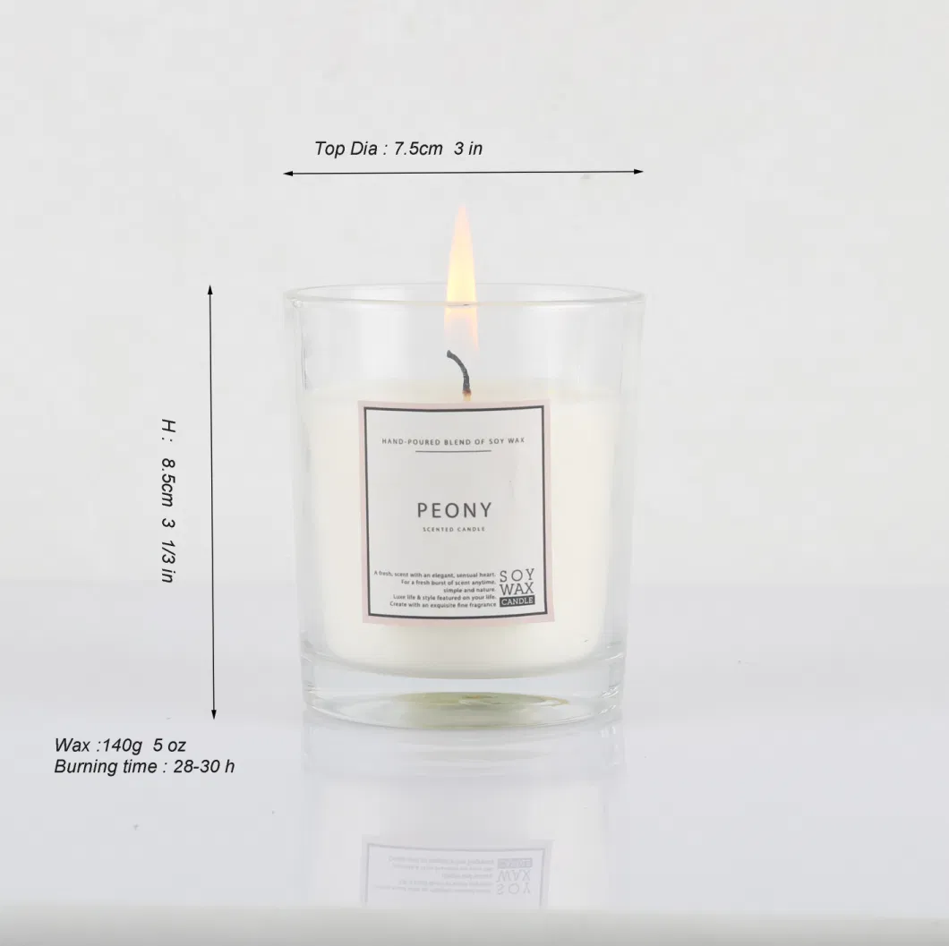 Private Label China Manufacturer 5 Oz Scented Glass Soy Wax Candle Gift Candle for Home Decor