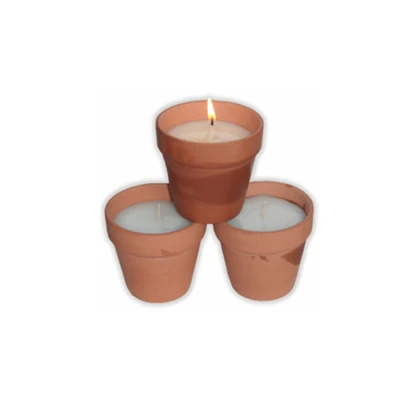 Outdoor Citronella Candles in Ceramic Pot