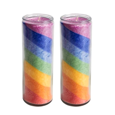 7 Day Colorful Glass Jar Large Candle Wholesale Herbal Chakra Candles with Aromatherapy Candles